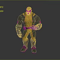 Wolverine Character In Yellow And Blue Costume With Claws