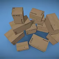 Movavon Cardboard Boxes Stacked For Moving And Storage On Blue Background