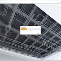 Modern Industrial Ceiling Design With Metal Grid Framework And Pipe Layout 3d model