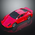 Red Sports Car With Sleek Aerodynamic Design Rear Spoiler And Shiny Exterior