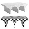 Modern Black Coffee Table With Arched Legs And Sleek Surface Design 3d model