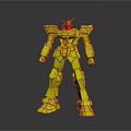 Gundam Humanoid Robot Character With White Blue Red Armor And Orange Antenna Mecha Design