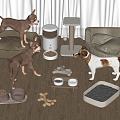 Pet dog kennel dog food dog toy 3d model