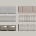 Modern Upholstered Panels With Soft Fabric And Striped Smooth Designs 3d model