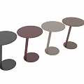 Modern Round Dining Table With White Tabletop And Black Red Metal Legs Design 3d model