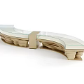 Jewelry Store Modern Curved Display Counter With Glass Top And Wooden Layered Design