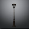 Vintage Street Lamp With Textured Pedestal Base And Lantern Shade