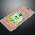 Organic Sliced Salami Packaged in Paper Tray With Green Logo Label