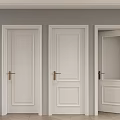 White Hinged Doors With Brass Handles And Open Design For Interior Decoration