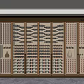 Luxury Modern Wine Cabinet With Glass Doors LED Lighting And Multiple Wine Racks