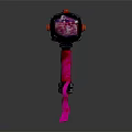 Pink Crystal Hammer Weapon With Black Handle And Glowing Pink Shards