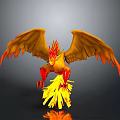 Mythical Phoenix Game Character With Flaming Wings And Fiery Tail