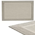 Square Woven Rug In Beige With Textured Pattern And Simple Border For Modern Home