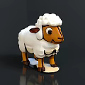 Cartoon Style Sheep With White Wool Brown Head And Black Legs Cute Design