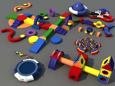 Modern Amusement Equipment Amusement Facilities Toy Playground Amusement Park Children 3d model