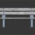 Weathered Wood Outdoor Bench With Sturdy Metal Legs And Simple Design