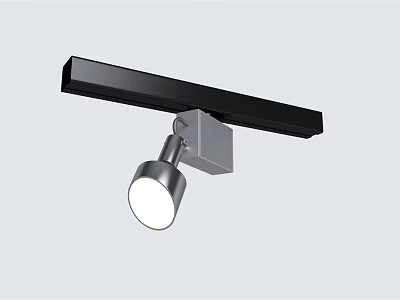 Modern Adjustable Track Spotlight with Round Metal Head for Home Lighting Fixture 3d model