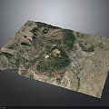 High Resolution Satellite View Of Mountainous Terrain With Vegetation Cover And Topographic Features