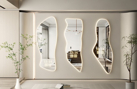 modern mirror floor mirror vanity mirror vertical mirror decorative mirror art mirror shaped mirror luminous mirror 3d model