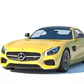 Yellow Mercedes Sports Car With Sleek Design Black Roof And Alloy Wheels