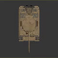 Detailed Sand Colored Military Tank With Number 13 Cannon And Tracks