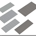Various Corrugated Metal Building Components With Different Patterns And Textures 3d model