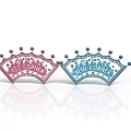 Red And Blue Corner Crowns With Red Corner And Blue Corner Inscriptions