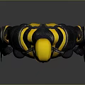 3D Rendered Superhero Character In Black And Yellow Armor With Metal Claws