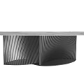 Modern Dining Table Design With Marble Top And Black Curved Striped Legs