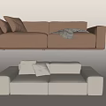 Modern Double Sofa Tofu Block Double Sofa 3d model
