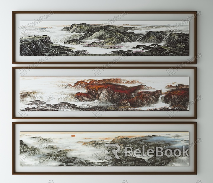 New Chinese Landscape Painting Decoration model