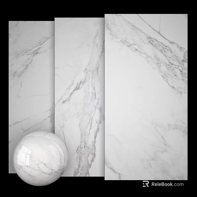 Modern Marble Construction Components With Natural Veined Texture And Smooth Surface 3d model 