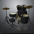Complete Musical Drum Set With Drums Cymbals Stands And Stool For Household Use