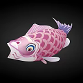 Pink Koi Fish Illustration With Large Eyes Scales And Vibrant Tail