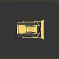 Yellow Bulldozer Functional Construction Vehicle With Green Windows Tracks And Blade