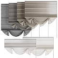 Various Styles Curtains in Neutral Tones with Pleated Valance and Hanging Chains for Interior Decoration