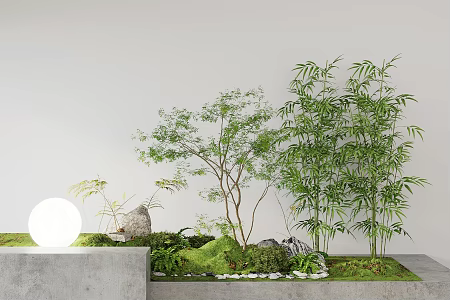 Modern Interior Landscape Sketch Moss Micro-terrain Landscape Courtyard Sketch Landscape Landscaping Plant Green Plant Heap 3d model