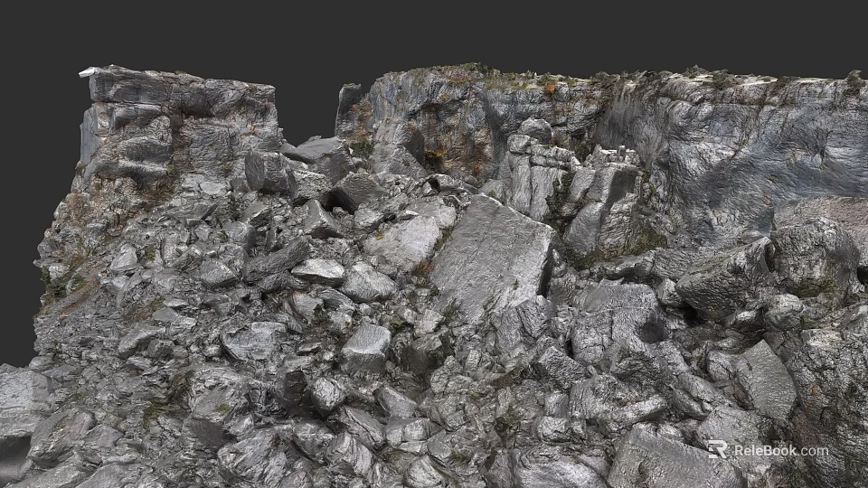 Realistic Natural Rocky Microtopography With Scattered Gravel And Rough Surfaces 3d model 
