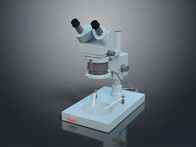 Binocular Laboratory Microscope With Dual Eyepieces Adjustable Stage And Stable Base 3d model