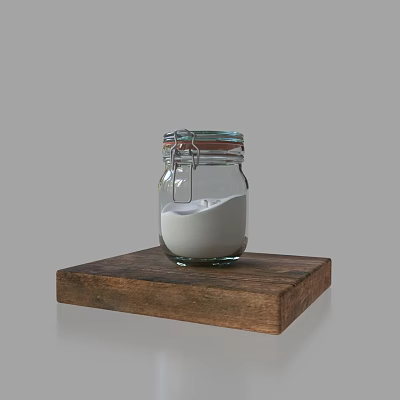 Glass bottle storage bottle storage tank kitchen storage tank utensils realistic rendering 3d model
