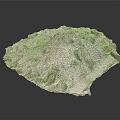 3D Terrain Model With Irregular Shape And Silver White Textured Surface