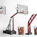 Basketball Court Featuring Multiple Design Hoops And Storage Baskets With Basketballs