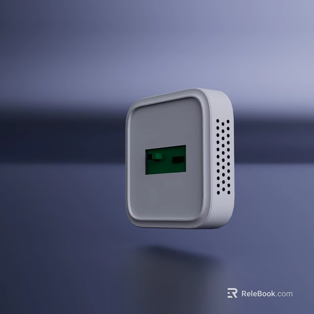 White Square Industrial Equipment With Green Display And Heat Dissipation Holes 3d model 