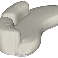Mid-ancient style multi-person sofa cream style multi-person sofa 3d model