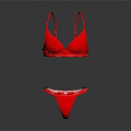 Red Lace Lingerie Set With Bra And Matching Panties For Women