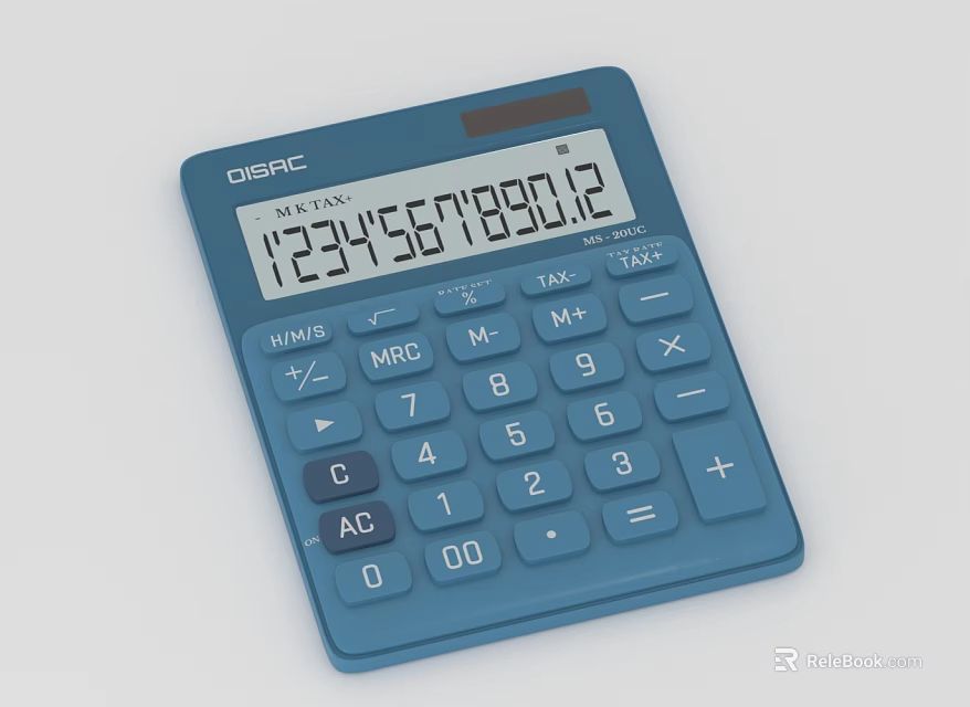CASIO MX-8B Blue Compact Portable Calculator with Digital Display Numeric Keypad and Function Buttons 3d model 