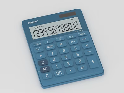 CASIO MX-8B Blue Compact Portable Calculator with Digital Display Numeric Keypad and Function Buttons 3d model