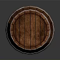 Vintage Wooden Barrel With Metal Hoops For Home Storage And Decor