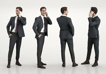 Modern men call office men 3d model