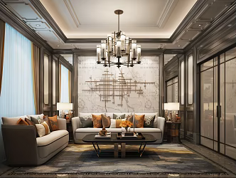 Light Luxury Meeting Room 3d model